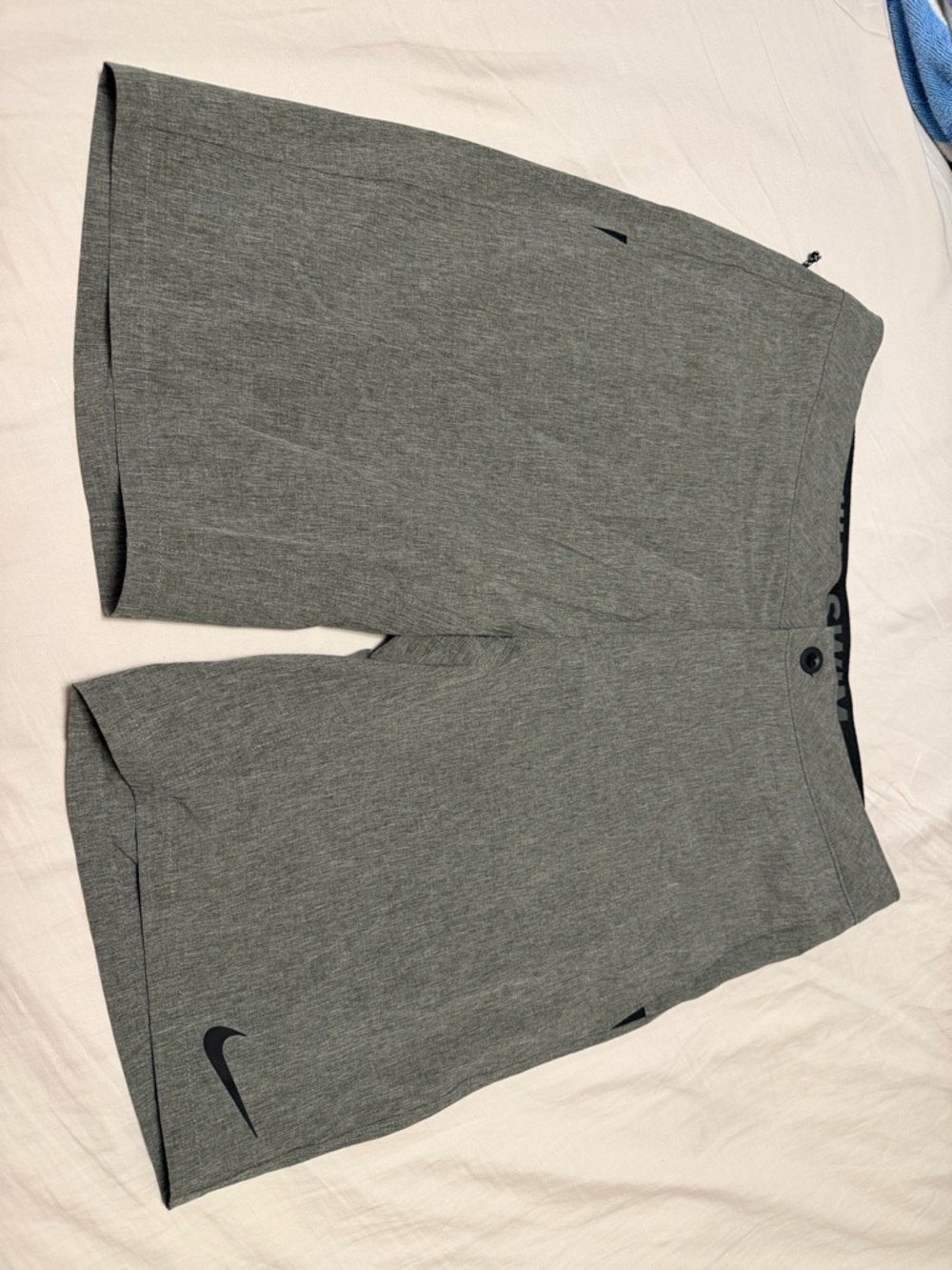 Nike Grey Heather Swim Shorts with Swoosh
